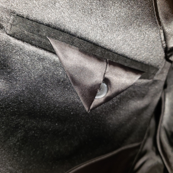 NWT Calvin Klein Black mens sz M velvet Satin Suit Blazer Jacket - Picture 5 of 8